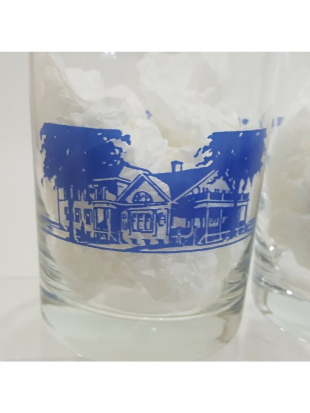 Set 2 Vintage Masonic Temple Shrine Drinking Glasses Rock OES Star MCM 1991 Blue